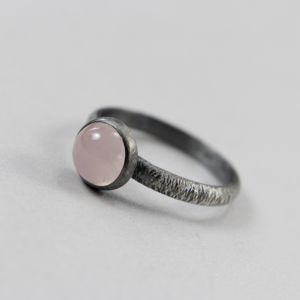 Kwarc różowy i srebro r 19,5 - pierścionek 2685 - ChileArt